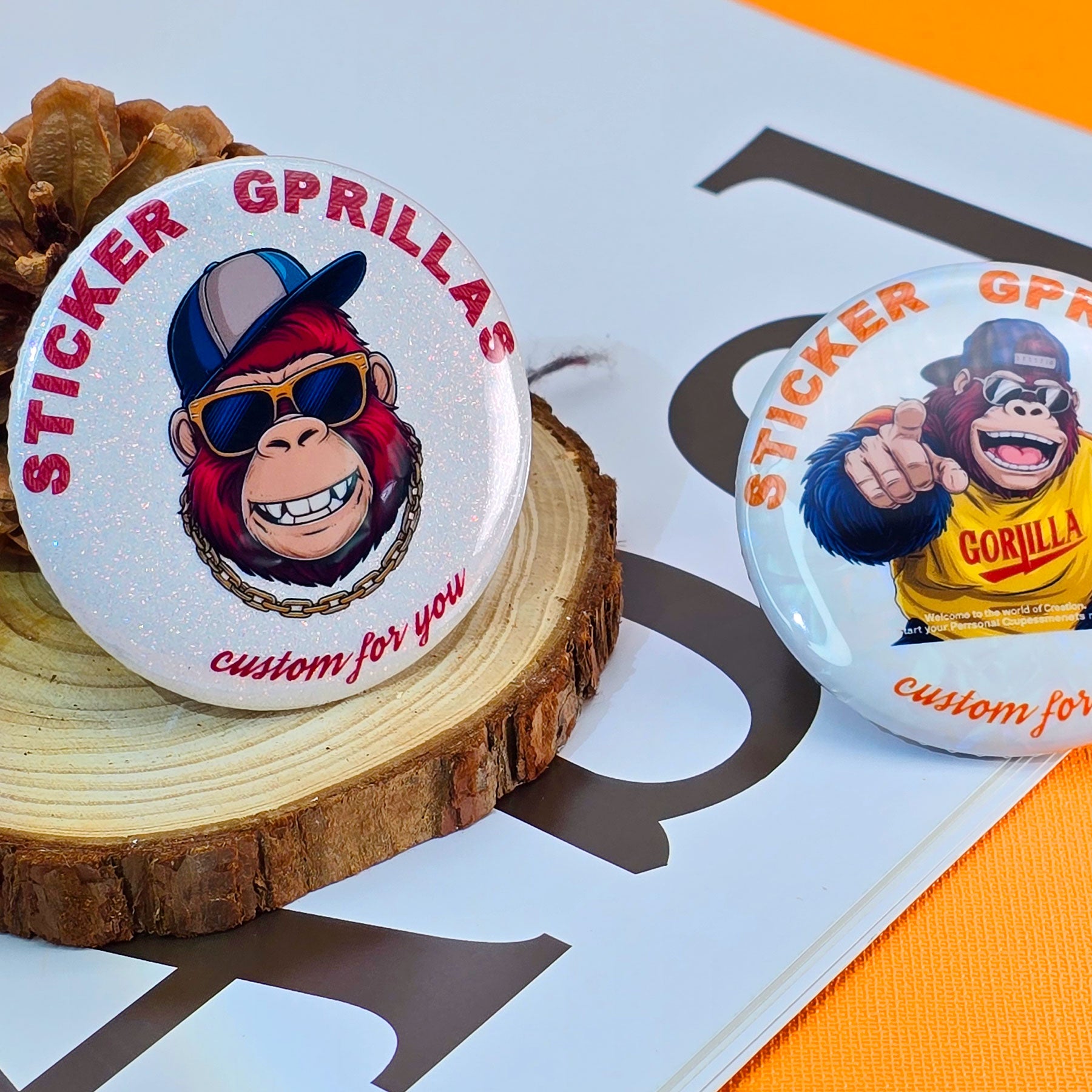 Boutons en matériau spécial personnalisé