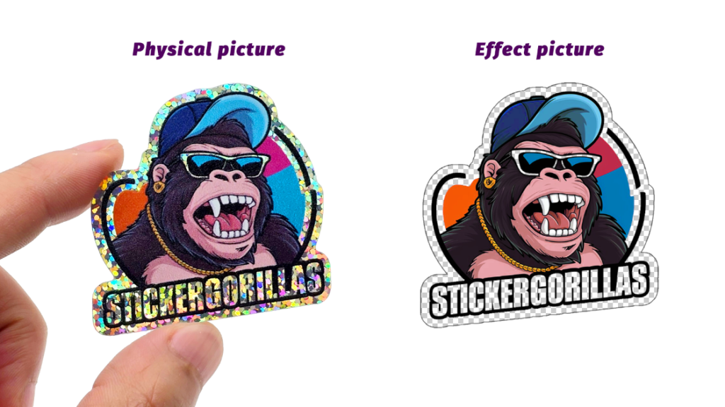 glitter sticker applied on laptop