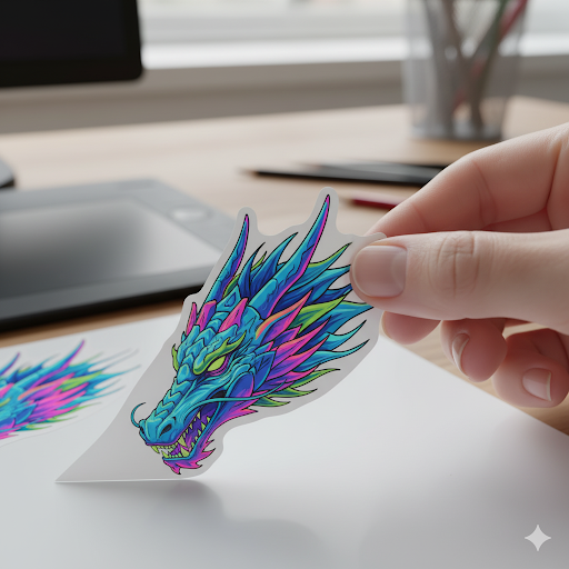 A comparison showing the difference between a high-quality, vibrant vinyl sticker and a cheap, faded sticker, highlighting the durability and color retention of professional-grade materials.